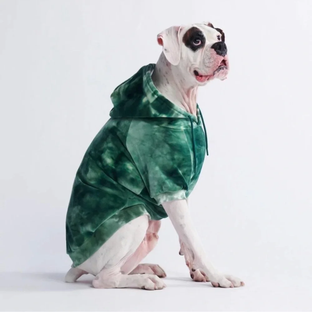 Spark Paw Velvet Emerald Green Human and Dog Hoodie Set Sizes L & L NWOT